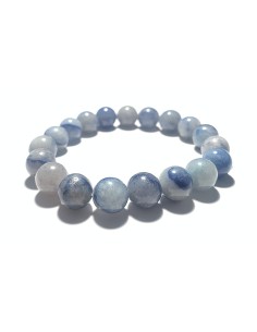 Bracelet 10/12 mm en Quartz bleu