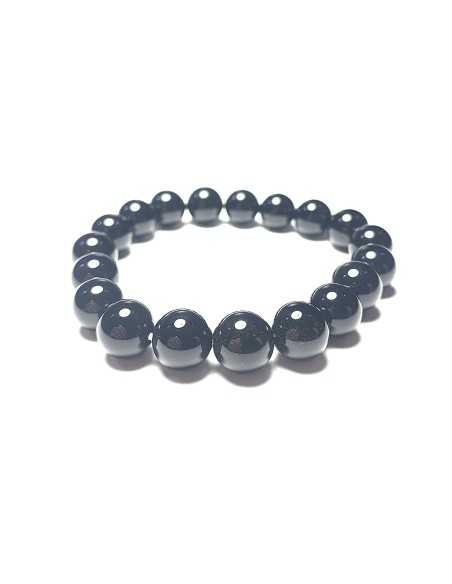 Bracelet 10/12 mm en Obsidienne noire - Encens.fr