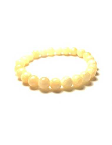 Bracelet 8 mm en calcite jaune