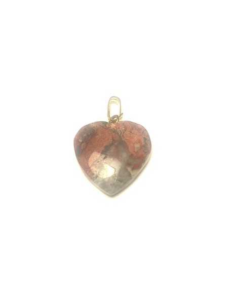 Pendentif coeur en Jaspe léopard  - Encens.fr | Minéraux