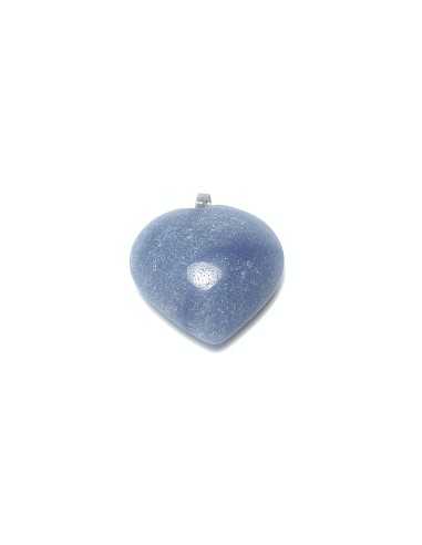 Pendentif coeur en Quartz bleu