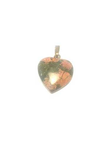 Pendentif coeur en Unakite