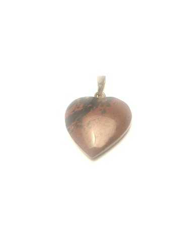 Pendentif coeur en Obsidienne mahogany