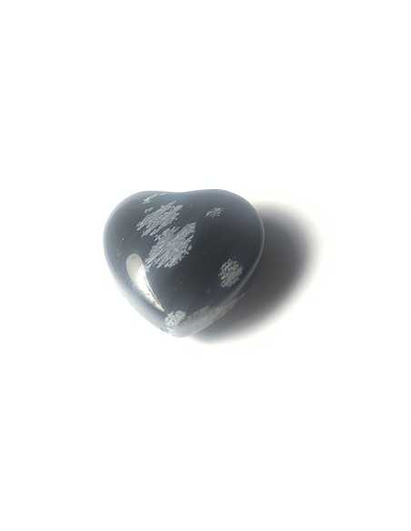 Pendentif coeur percé en Obsidienne neige - Encens.fr | Minéraux