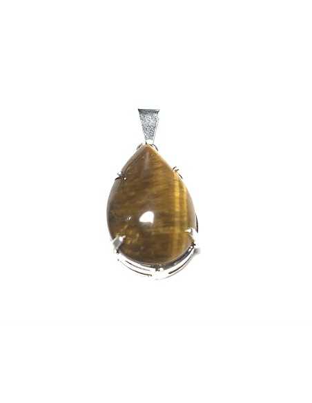 Pendentif cerclé en Oeil de tigre - Encens.fr | Minéraux