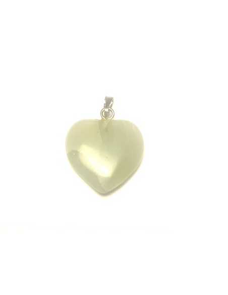 Pendentif coeur en Jade  - Encens.fr | Minéraux