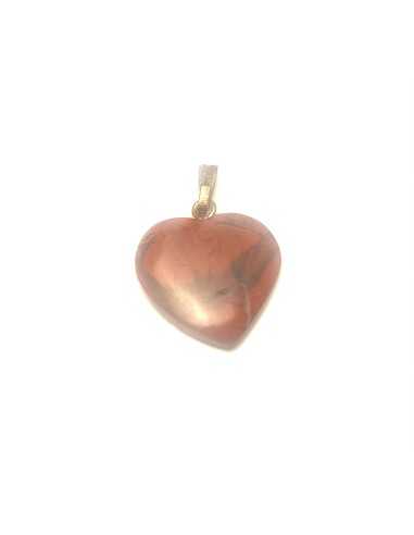 Pendentif coeur en Jaspe rouge