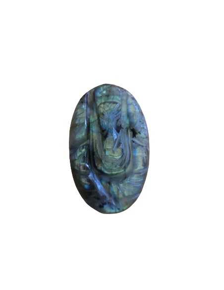 Palet gravé Ganesh en Labradorite - Minéraux | Encens.fr