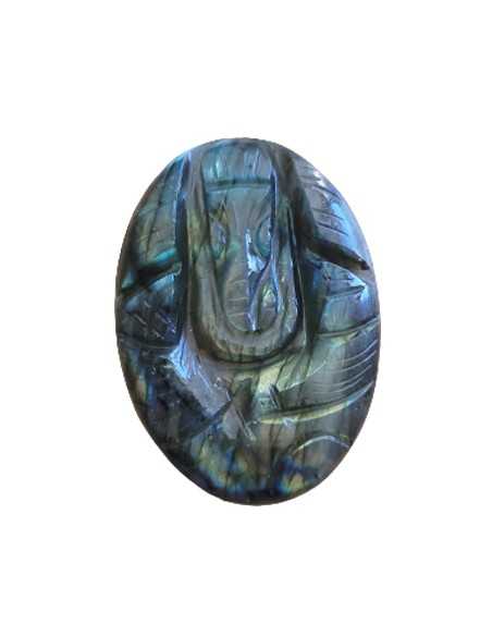 Palet gravé Ganesh XL en Labradorite - Minéraux | Encens.fr