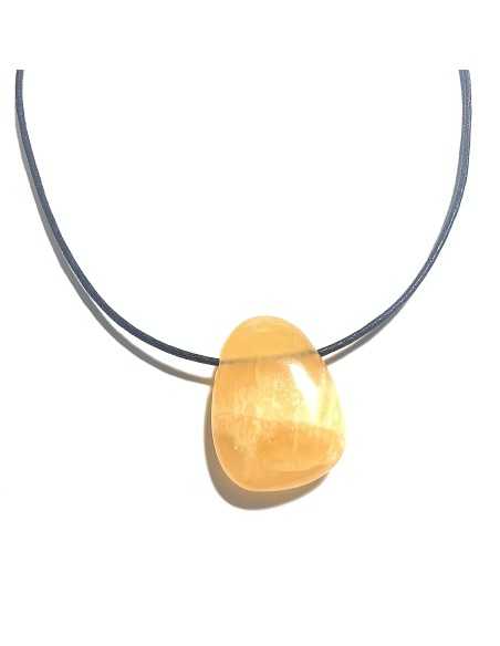 Pendentif percé XL en Calcite orange - Minéraux | Encens.fr