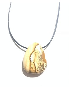 Pendentif percé XL en Jaspe paysage - Minéraux | Encens.fr