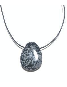 Pendentif percé XL en Obsidienne neige - Minéraux | Encens.fr