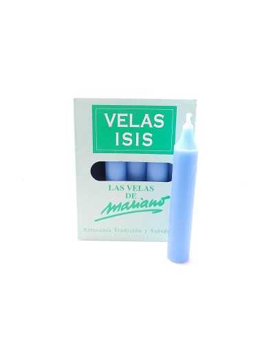 Boîte de 25 bougies Velas Isis III bleu clair