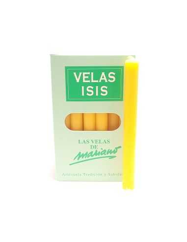 Boîte de 36 bougies Velas Isis II jaunes