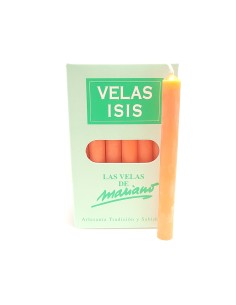 Boîte de bougies Velas Isis II oranges - Encens.fr | Bougies